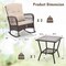 Costway Patio 3PCS Rocking Wicker Bistro Set 2 Rocker Chairs Tempered Glass Side Table